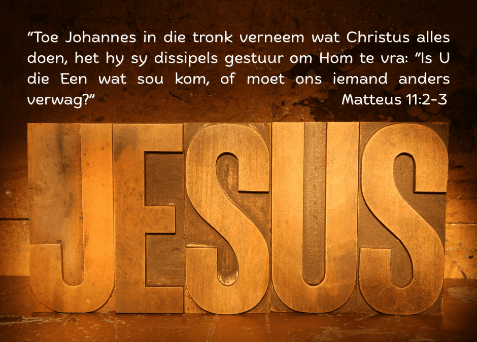 Is U die een wat sou kom?